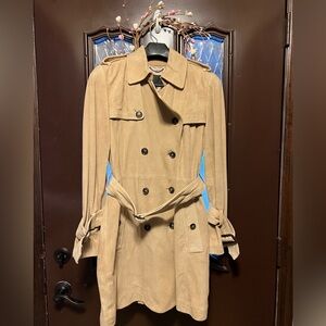 Banana republic genuine suede trench coat size Small